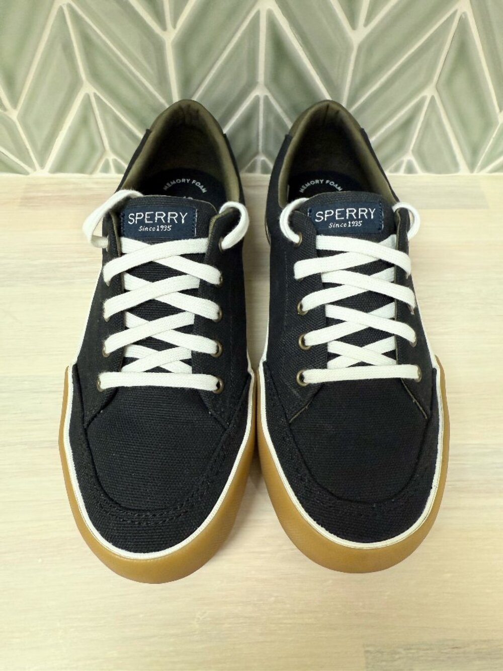 Sperry Boys Harbor Tide Washable Sneaker, Black, Size 3.5 New